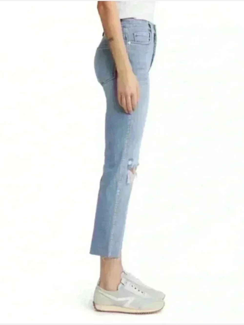 Frame Le Sylvie Crop in Kincord Rips - Picture 2 of 9